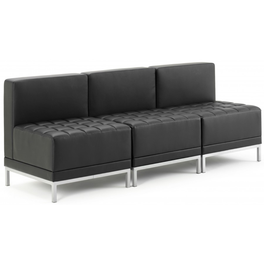 Infinity Modular Black Leather Sofa